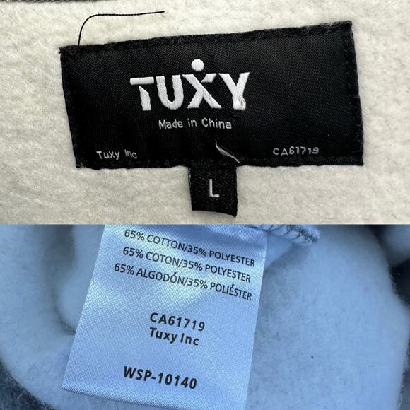 Tuxy Suit Men's Gray/Black Jumpsuit One Piece Hoodie Sweatsuit Size Large - Picture 7 of 16